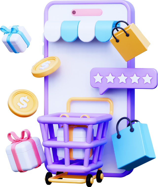 3D Online Shopping Icon